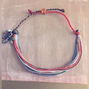 For @hlux767 Halle NWOT Pura Vida bracelet Dragonfly silver charm blue, salmon..